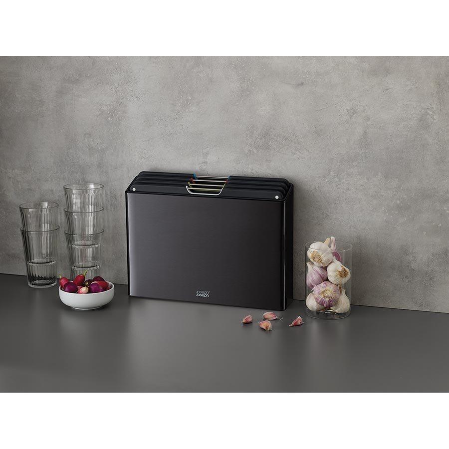 Joseph Joseph: Folio Steel 4 Piece Chopping Board Set - Carbon Black