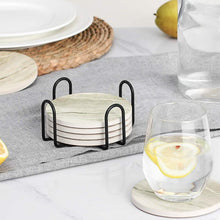 Load image into Gallery viewer, COOKOZZY Absorbent Drink Coasters with Holder - Set of 6