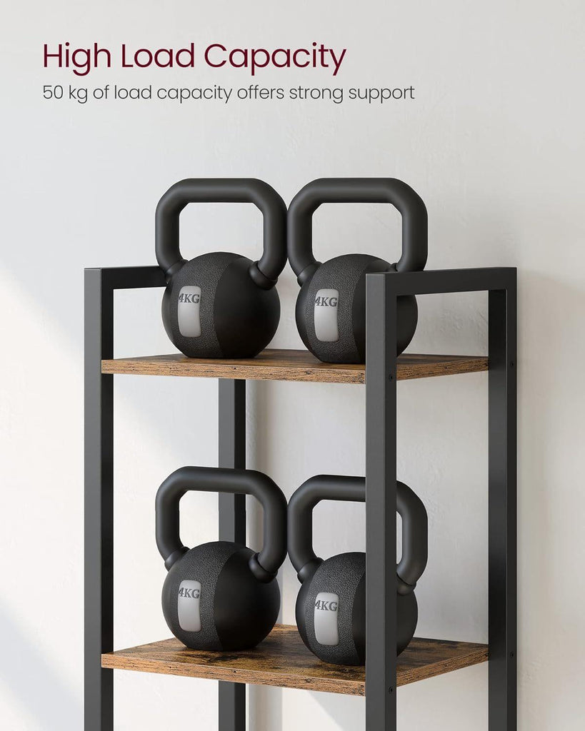 VASAGLE 6-Tier Bookshelf - Rustic Brown & Black