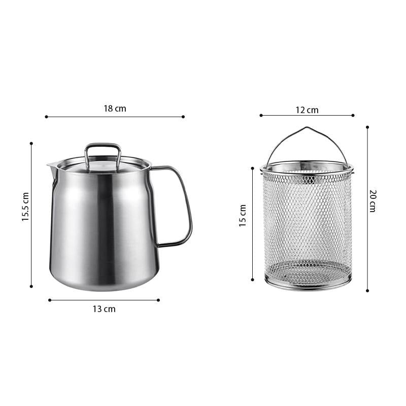 OZZYCOOK 2L Stainless Steel Oil Filter Pot