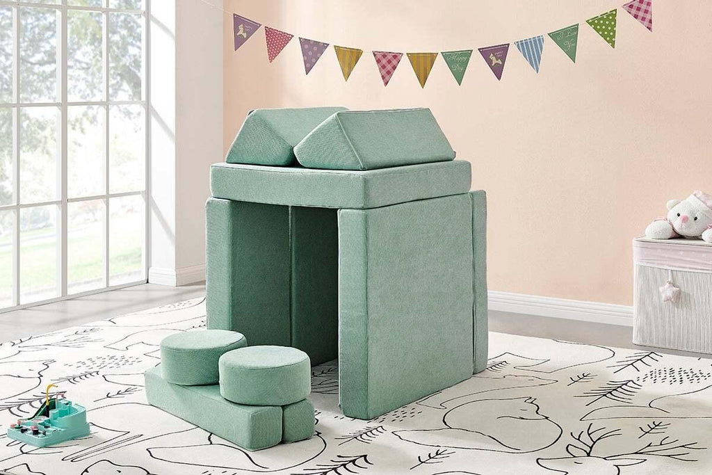 Fraser Country 14 Piece Modular Double Kids Play Sofa - Sage Green