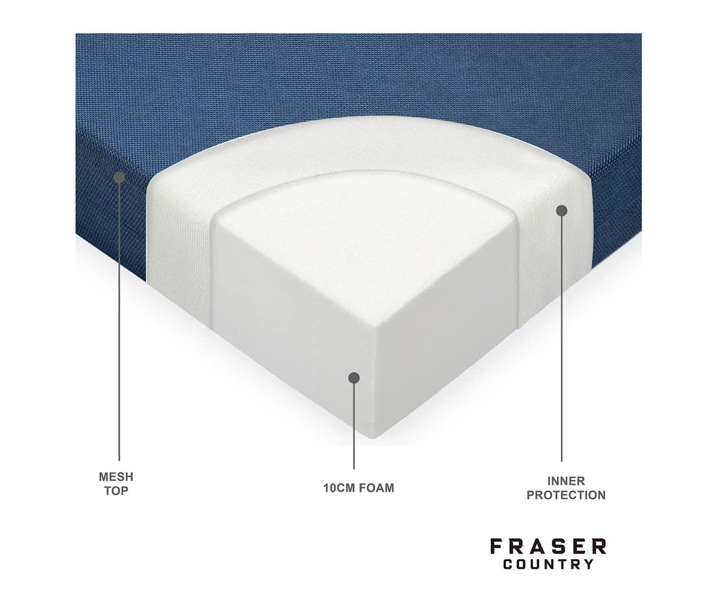 Fraser Country: Single - Tri-Fold Foam Folding Mattress and Sofa Bed (Navy)