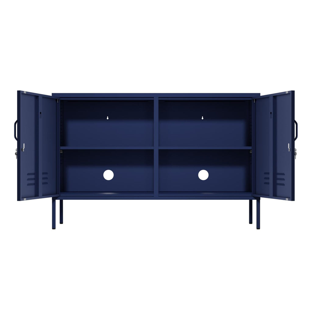 Fraser Country Milan Metal Storage Locker & TV Cabinet - Navy Blue