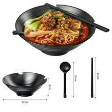 Load image into Gallery viewer, Set of 4 Ramen Bowls with Spoons and Chopsticks