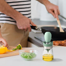 Load image into Gallery viewer, OZZYCOOK 2 Pack 2-in-1 Glass Olive Oil Bottle and Brush - Green