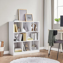 Load image into Gallery viewer, Vasagle Wooden Free Standing Bookcase with Open Cubes and Shelves - White