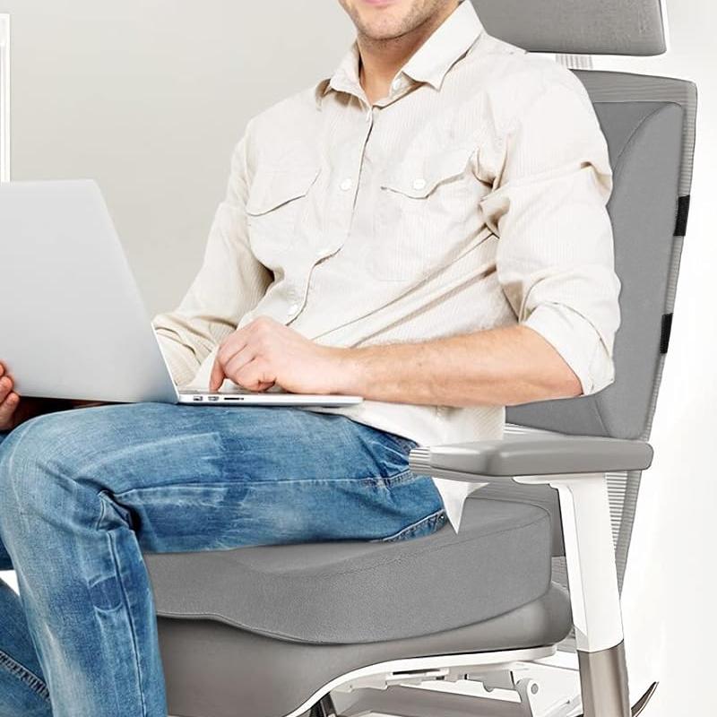 COMFEYA Memory Foam Seat Cushion and Lumbar Support Pillow - Gray