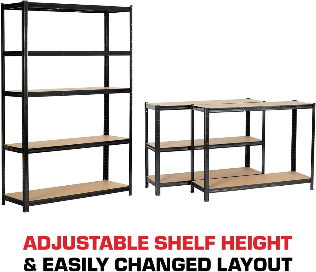5-Tier Adjustable Modular Boltless Garage Shelving Unit - 120x50x180cm