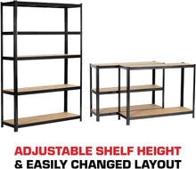 Load image into Gallery viewer, 5-Tier Adjustable Modular Boltless Garage Shelving Unit - 120x50x180cm