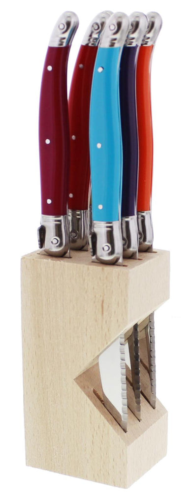 Andre Verdier Laguioles Debutant Serrated Table Knives (6pc Knife Block)