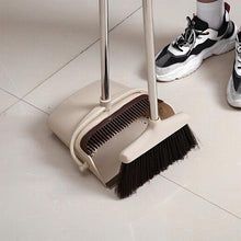Load image into Gallery viewer, CLEANFOK Height Adjustable Broom and Dustpan Set - Khaki