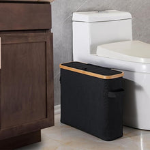 Load image into Gallery viewer, STORFEX Toilet Paper Storage Basket with Lid - Black