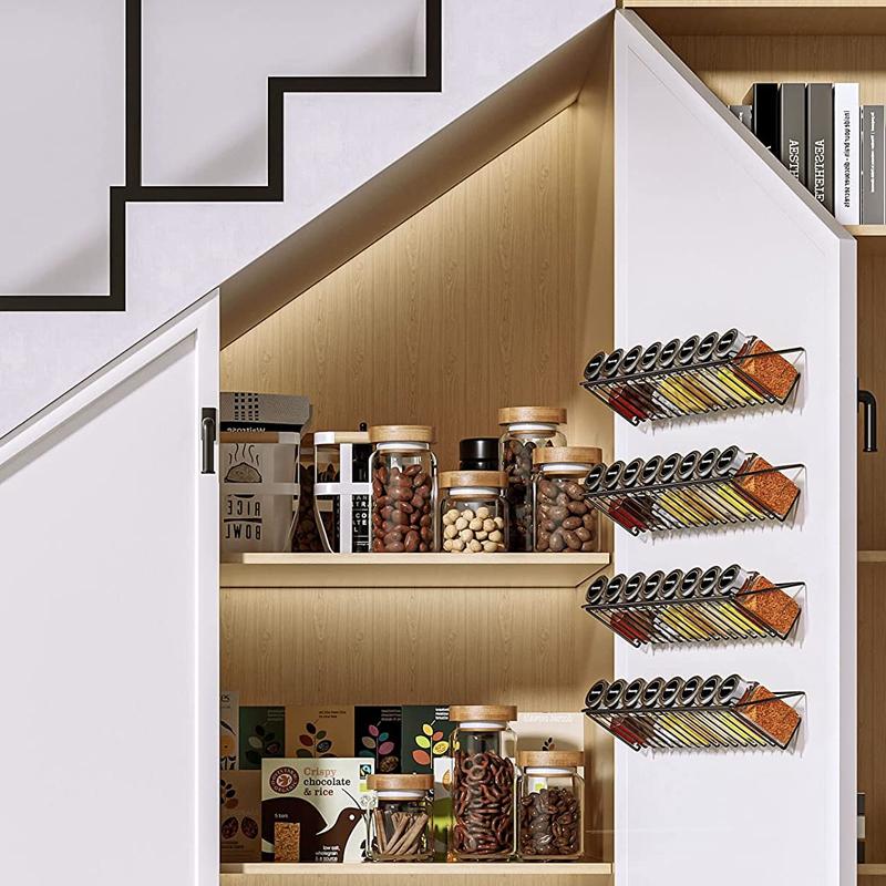 Four-Tier Wall-Mounted Kitchen Spice Rack