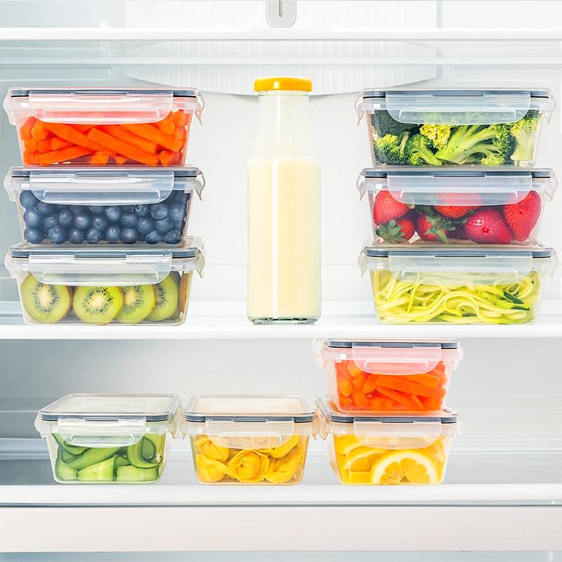 STORFEX 1000ml Plastic Food Containers with Lids - 10 Pack