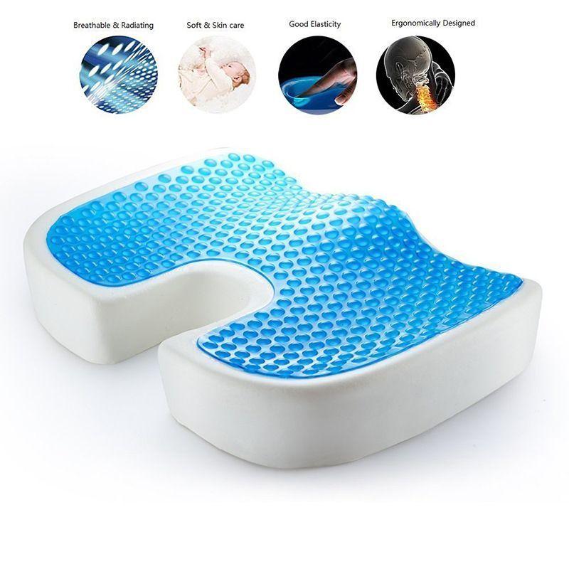 Office Chair Cushion with Memory Foam & Comfort Gel - Grey