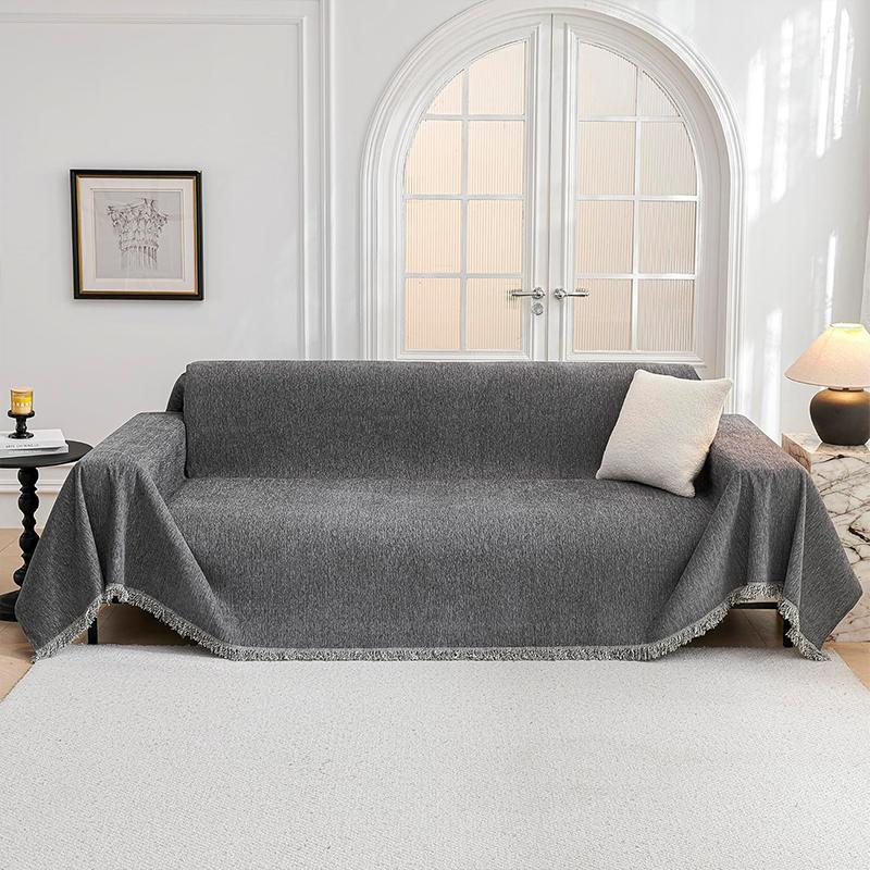 COMFEYA 180x300cm Chenille Couch Cover - Grey