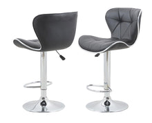 Load image into Gallery viewer, Fraser Country Adjustable Swivel High Back PU Leather Bar Stool (2/Pack) - Black