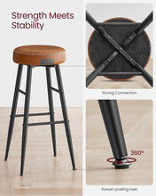 Load image into Gallery viewer, VASAGLE Ekho Collection Bar Stools Set of 2 - Caramel Brown