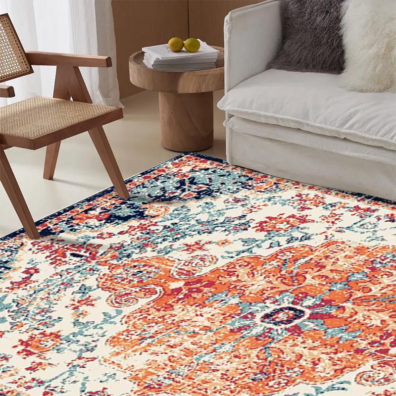 COMFEYA 120x160cm Mat for Hard Floors - Orange & Blue