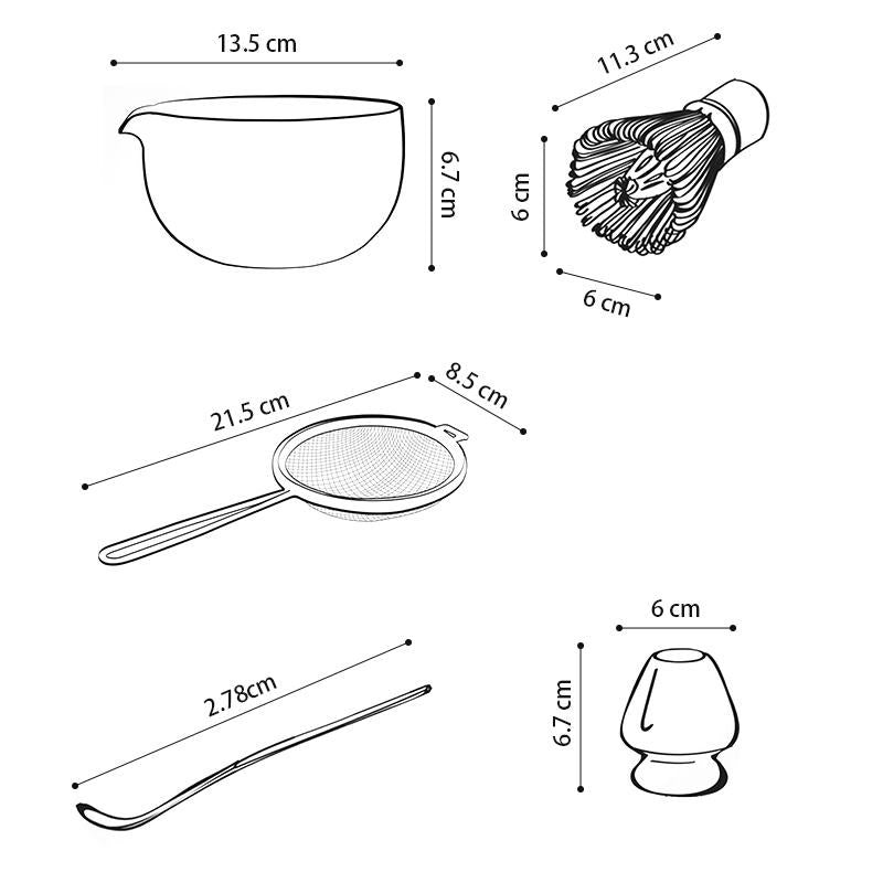 Japanese Matcha Tea 5 Piece Gift Kit - Black - OZZYCOOK