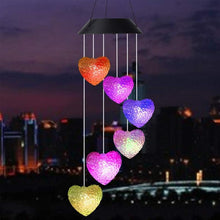 Load image into Gallery viewer, LUMIRO Outdoor Solar Heart Shaped Decorative Wind Chime - White