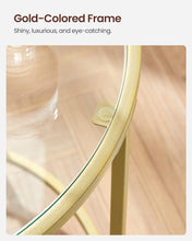 Load image into Gallery viewer, VASAGLE Set of 2 Round Metal Side Tables with Tempered Glass - Gold