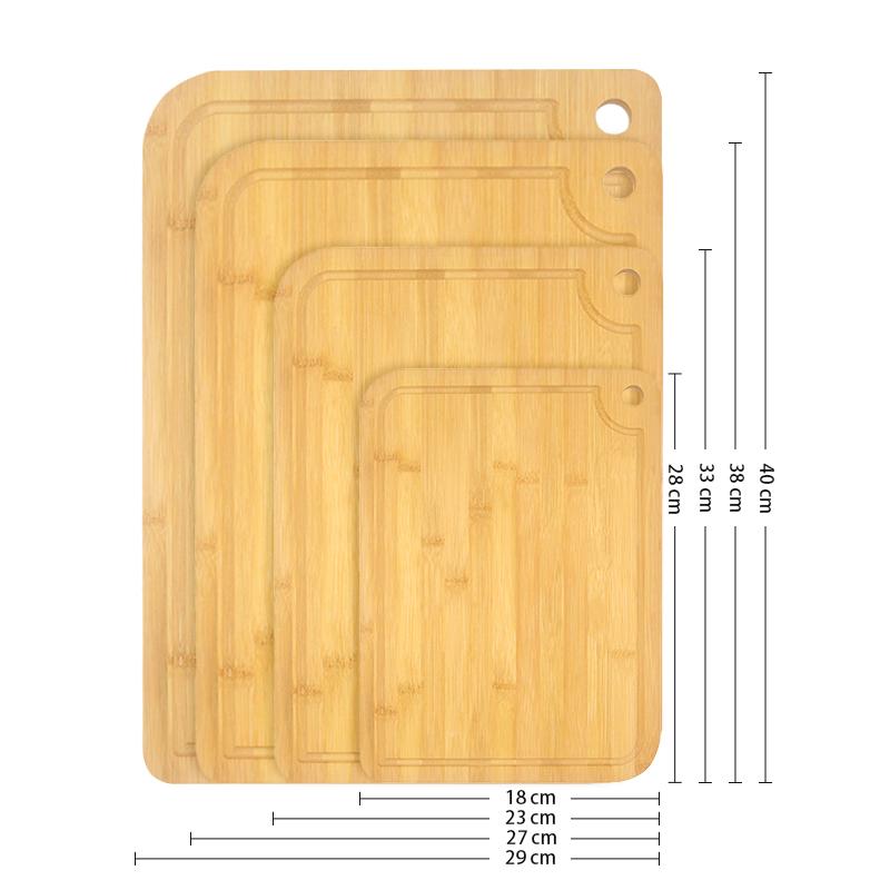 OZZYCOOK 4-Piece Oversized Bamboo Cutting Board Set