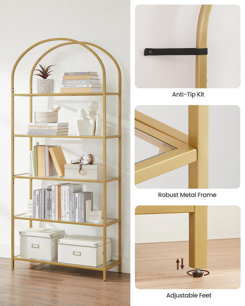 Vasagle 5-Tier Arch Glass Storage Shelf