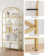 Load image into Gallery viewer, Vasagle 5-Tier Arch Glass Storage Shelf