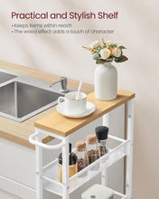 Load image into Gallery viewer, VASAGLE 5-Tier Slim Storage Rolling Cart - White