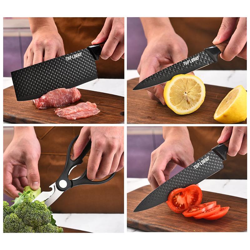 6-Piece Super Sharp Knife Set with Universal Knife Block