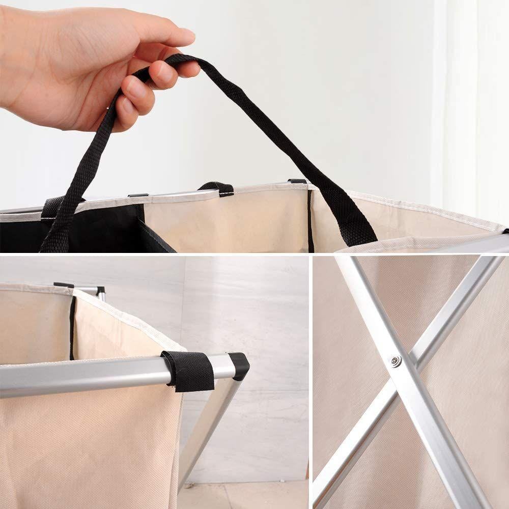 Double Folding Fabric Laundry Basket