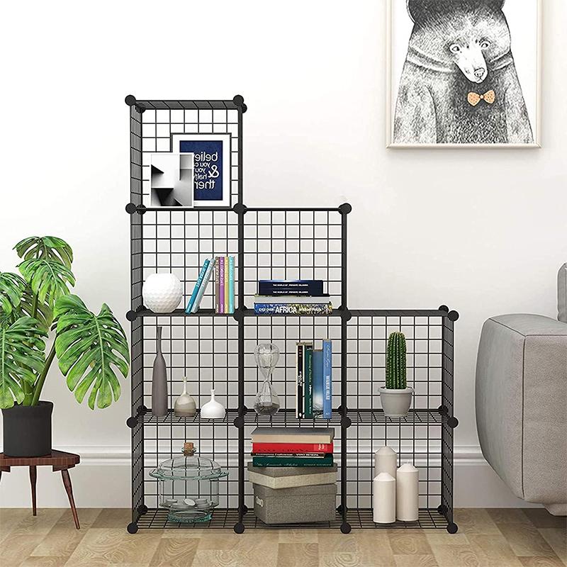 STORFEX 9-Cube DIY Metal Storage Shelf - Black