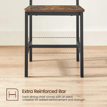 Load image into Gallery viewer, Vasagle Set of 2 Industrial Brown Dining Chairs Sets with Backrest