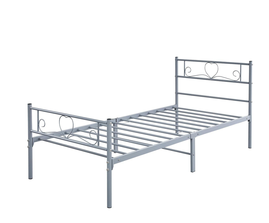 Fraser Country Single Metal Bed Frame - Grey