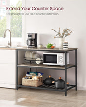 Load image into Gallery viewer, VASAGLE Kitchen Island with 3 Shelves - Greige/Black
