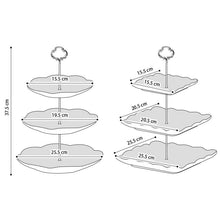 Load image into Gallery viewer, STORFEX 2pcs 3-Tier Porcelain Cupcake Serving Tray