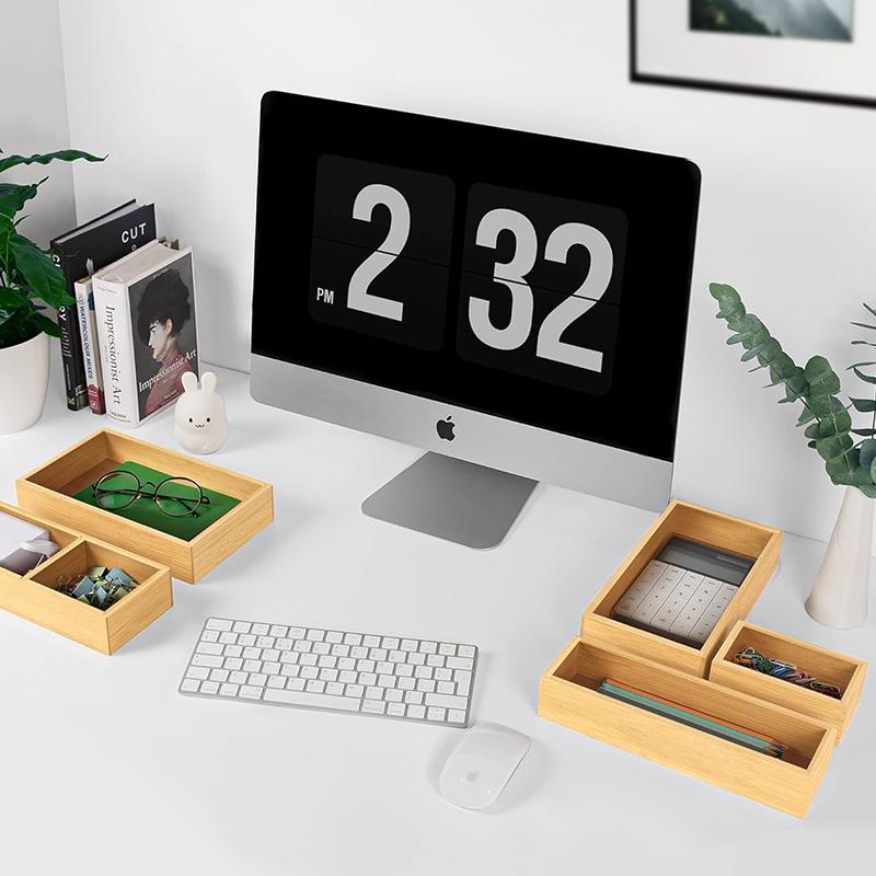 STORFEX 5-Piece Multi-Purpose Bamboo Storage Organizers