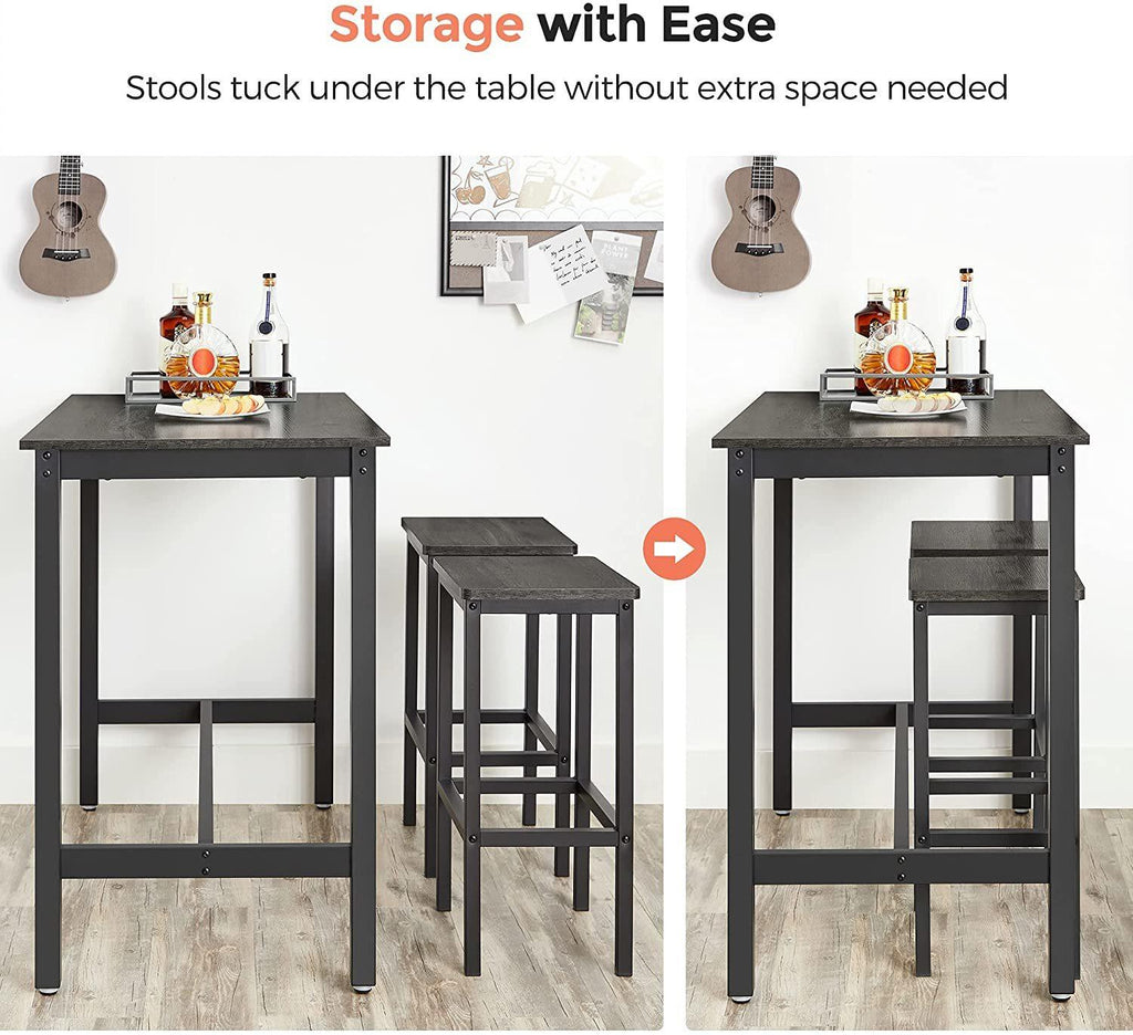 Vasagle Dining Bar Table Set - Dark Grey