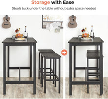 Load image into Gallery viewer, Vasagle Dining Bar Table Set - Dark Grey