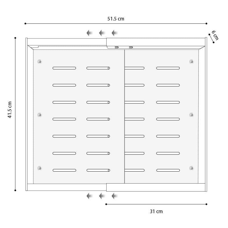 STORFEX Adjustable Width Retractable Kitchen Cabinet Drawer - White