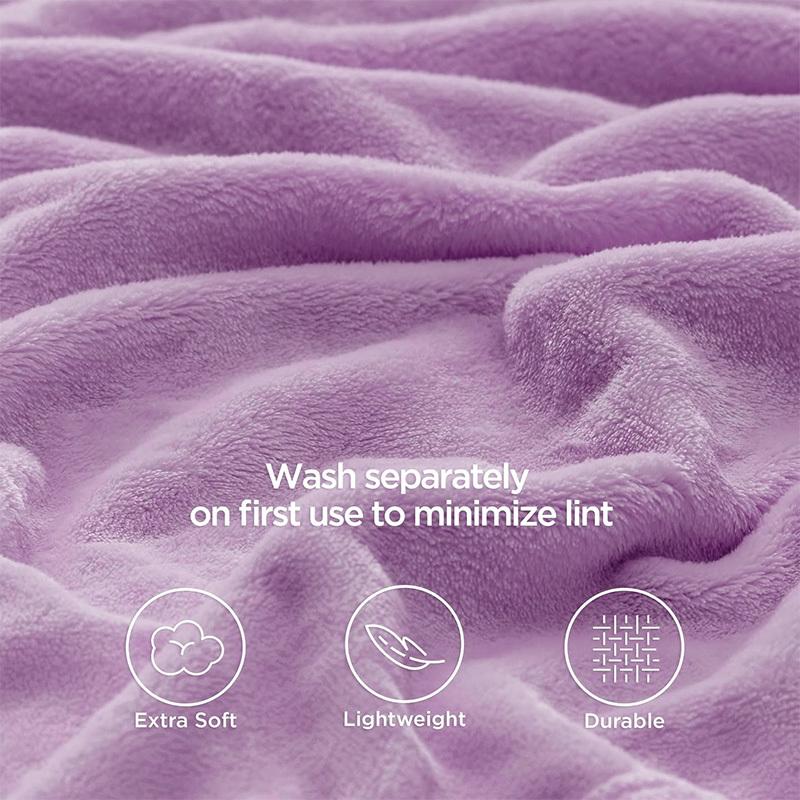 COMFEYA 150x200cm Ultra-Soft Fleece Blanket - Purple