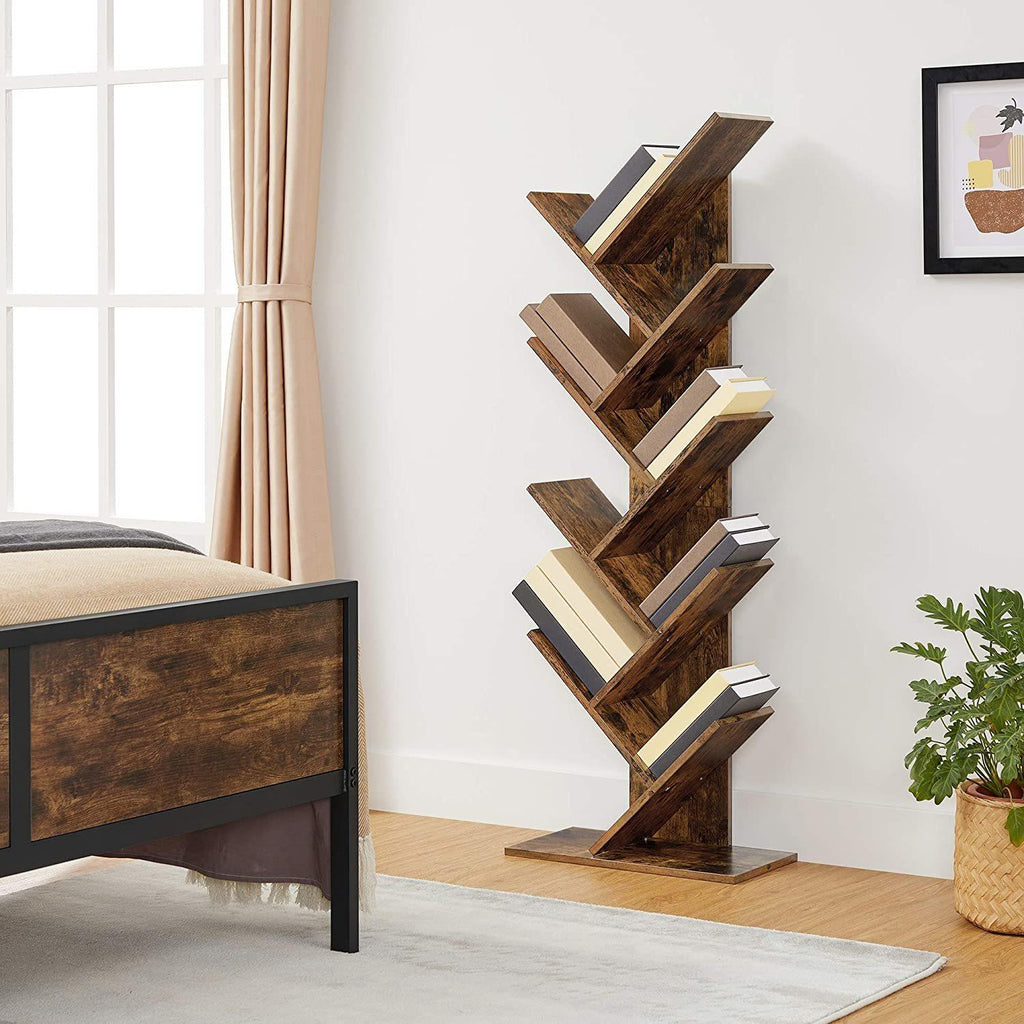Vasagle 8-Tier Tree Bookshelf - Rustic Brown