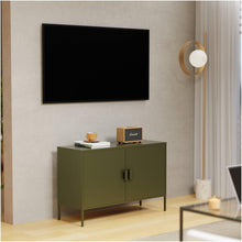 Load image into Gallery viewer, Fraser Country: Milan Metal Lowdown Storage Cabinet - Olive Green