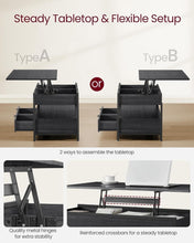 Load image into Gallery viewer, VASAGLE Coffee Table with Sliding Top - Black