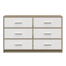Load image into Gallery viewer, Fraser Country: Lada Home 6 Drawer Storage Dresser - Grey &amp; White With Silver Handle
