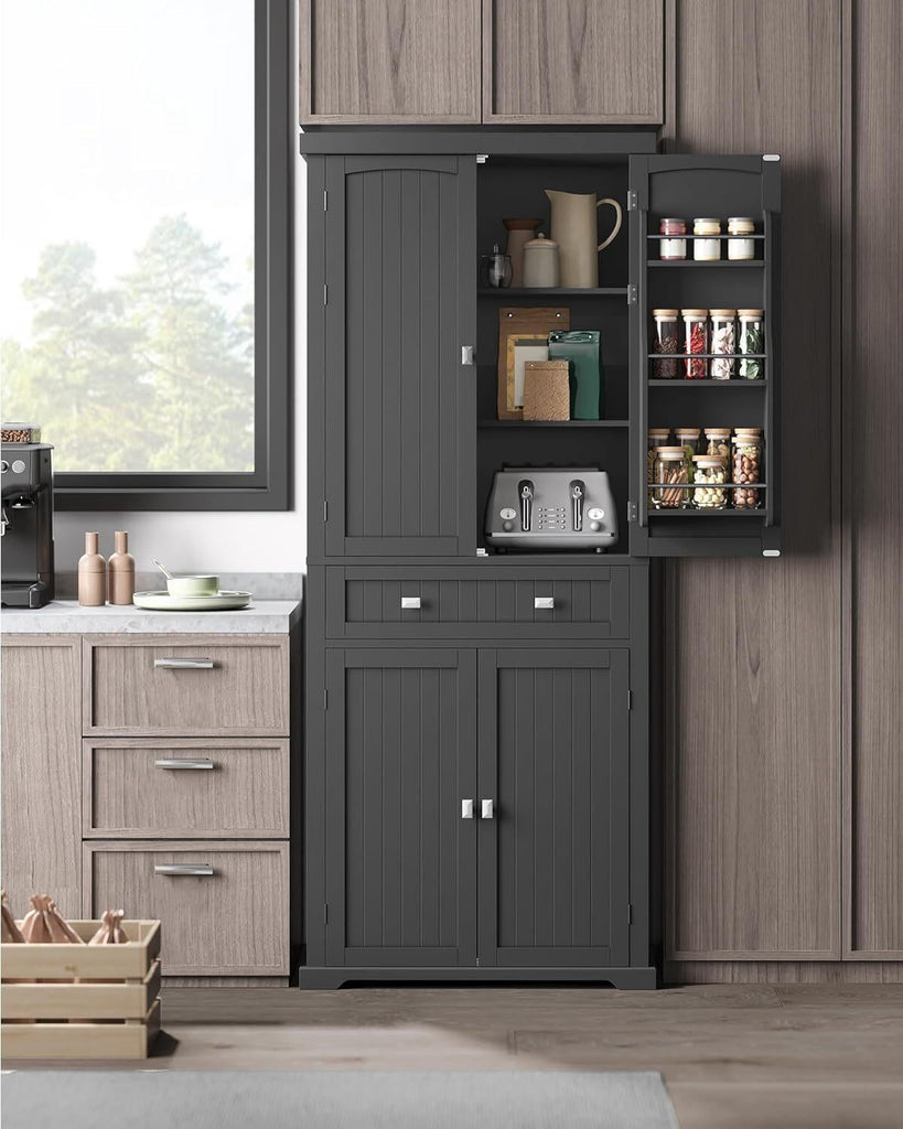 VASAGLE Freestanding Pantry Cabinet - Black