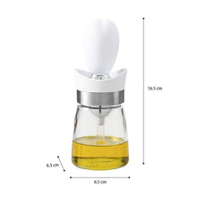 Load image into Gallery viewer, OZZYCOOK 2 Pack 2-in-1 Glass Olive Oil Bottle and Brush - White