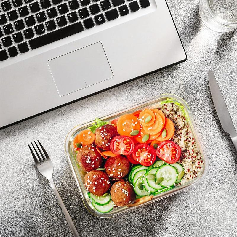 STORFEX 12 Piece Glass Storage Containers with Lids - Grey