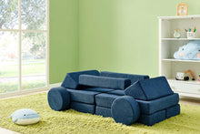 Load image into Gallery viewer, Fraser Country 14 Piece Modular Double Kids Play Sofa - Blue